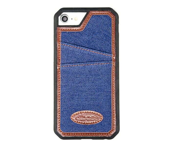 iPhone 7 / 8 Denim Jean Case with Card Pocket - Dark Blue